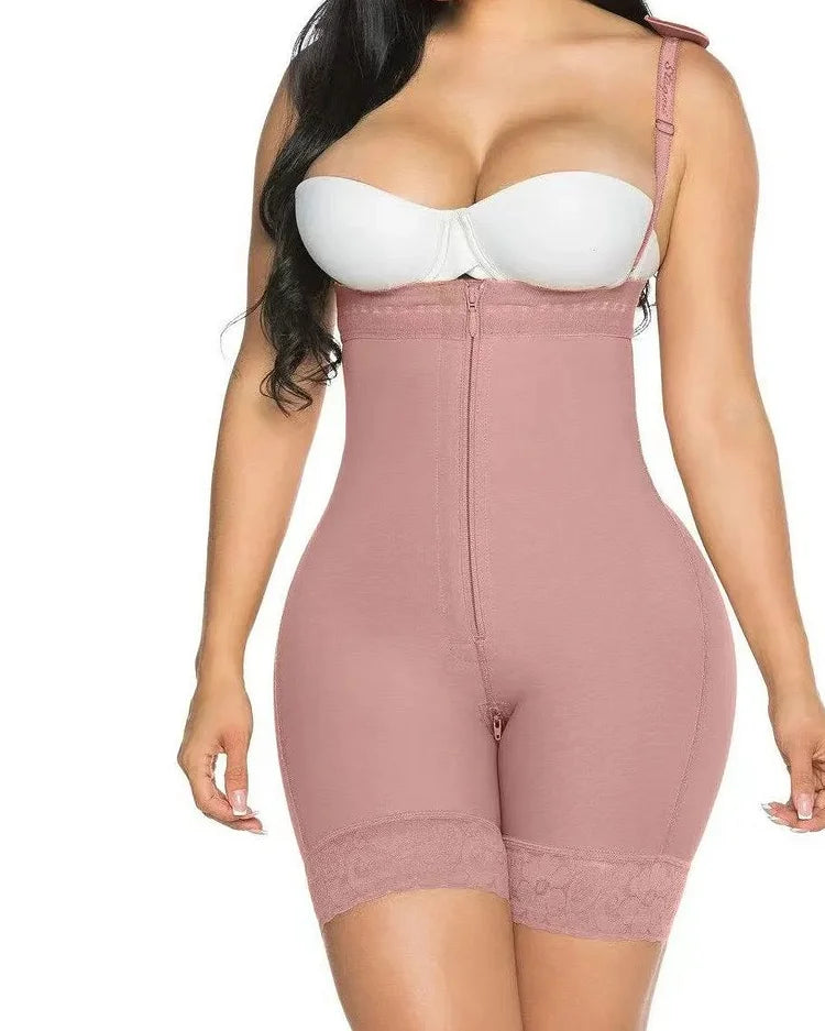 Fajas Compression Shapewear Open Bust Tummy Control with Zipper