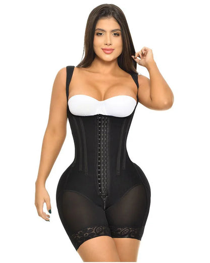 Faja Tirante Ancho Doble Talla Con Varillas Frente Y Espalda Con 3 Lineas De Broches