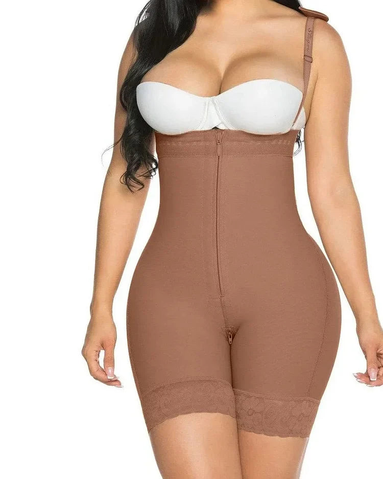 Fajas Compression Shapewear Open Bust Tummy Control with Zipper